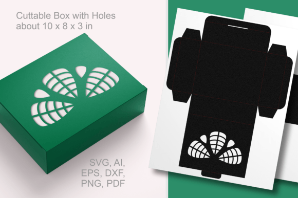 Abstract Leaves Rectangular Box Template – A 3D SVG Shape for Content Creators