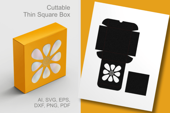 Blockish Sunflower Thin Square Favor Box: 3D SVG Shapes Review