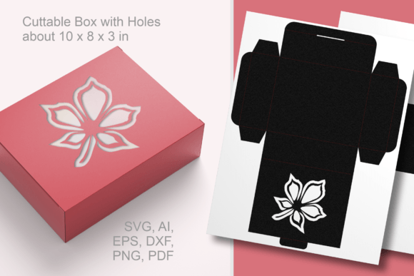 Chestnut Leaf Rectangular Box 3D SVG for Gift Boxes