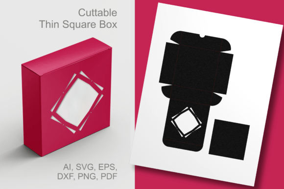 Decorative Rhomb Square Window Favor Box – 3D SVG Shape for Handmade Creations