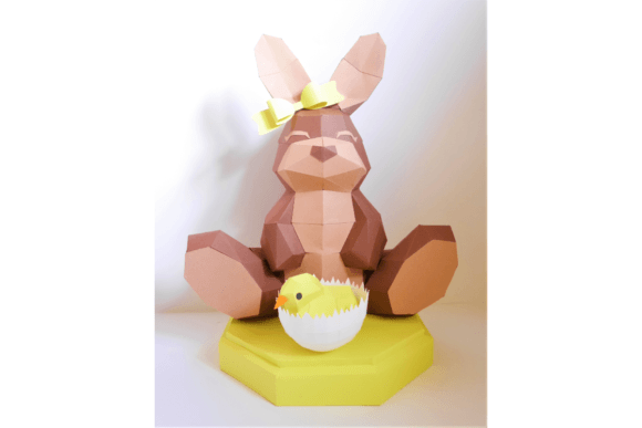 Easter Bunny with Chick 3D SVG: A Playful Addition to Seasonal Design Projects