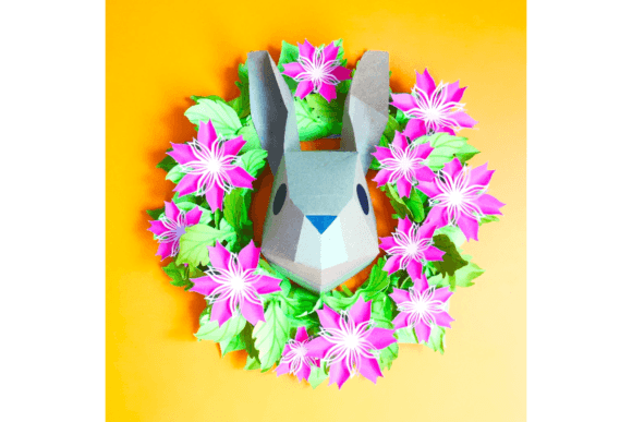 Easter Bunny Wreath 3D SVG for Springtime Editorial Design