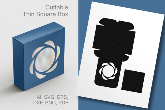 Floral Form Window - Square Box Template 3D SVG Shapes