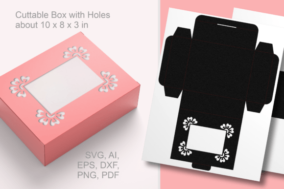 Flower Corner Window Rectangular Box SVG for Gift Boxes