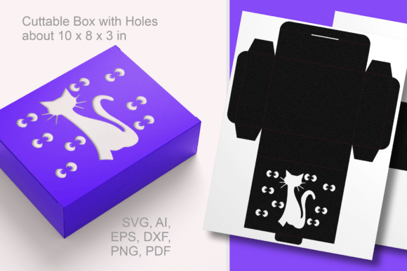 Halloween Cat Window Rectangular 3D SVG Shape