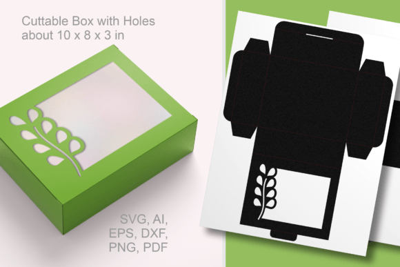 Herb Wide Window Rectangular Favor Box – 3D SVG Shape for Gift Packaging