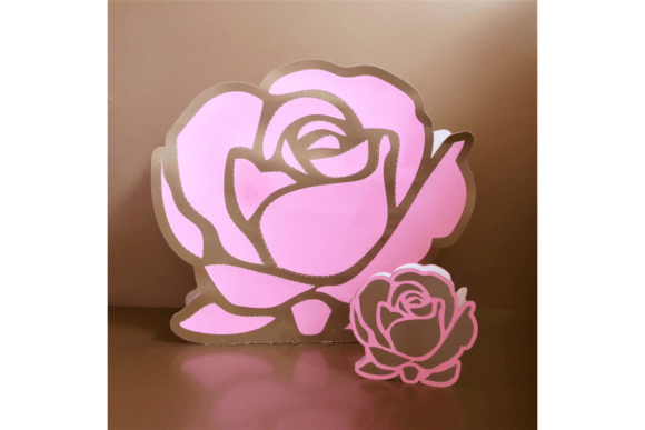 La Vie En Rose Flower and Box 3D SVG for Elegant Branding