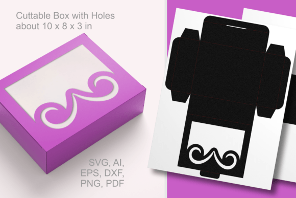 Mustache Window 2 Rectangular Favor Box: A 3D SVG Gift Box for Creative Projects