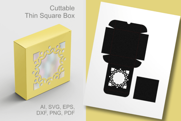 Ornamented Display Square Box Template – 3D SVG for Shapes-Driven Branding