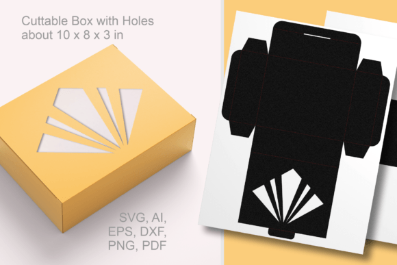 Simple Art Deco Style Window Angular Box – 3D SVG for Shapes & Packaging