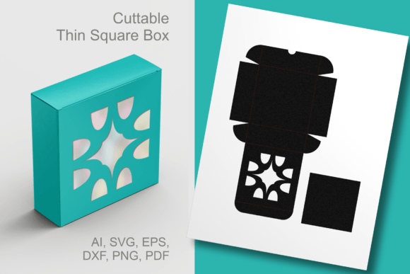 Square Ornament Window Box Template SVG – 3D SVG Gift Boxes for Creative Projects