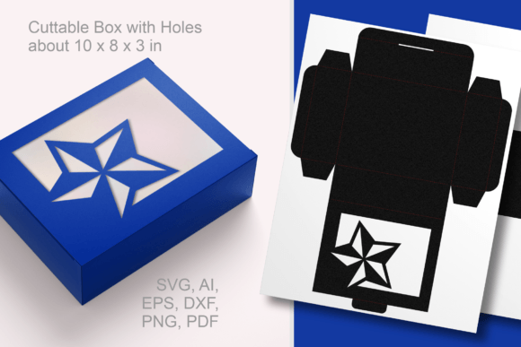 Star in Wide Window Rectangular Gift Box: A 3D SVG Shape for Creative Packaging