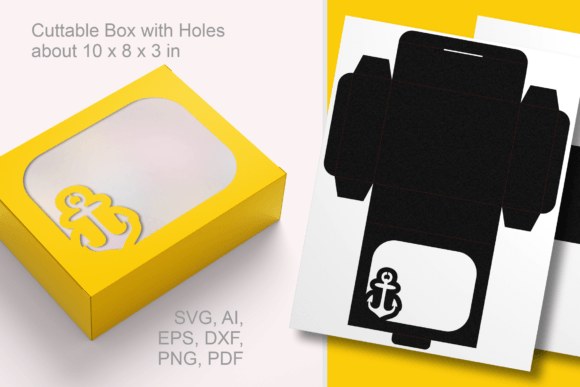 Summer 3 Rectangular Window Favor Box – A 3D SVG Gift Box Design Asset