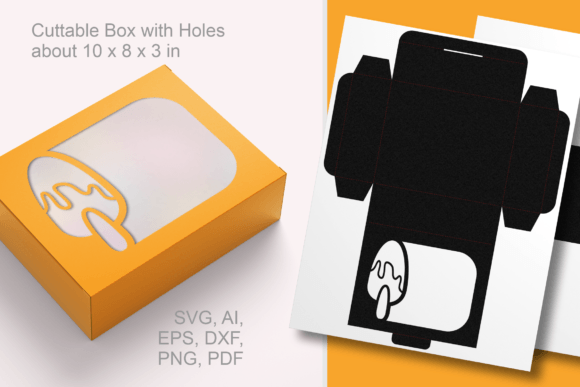 Summer 4 Rectangular Window Favor Box: A 3D SVG Gift Box Asset for Local Business Branding