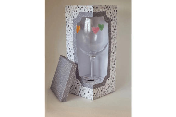 Tall Wine Glass Box SVG: A 3D Design Asset for Premium Branding