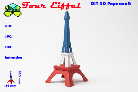 Tour Eiffel DIY Papercraft: A 3D SVG Design Asset for Branding & Packaging